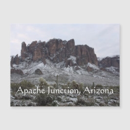 Schnee auf den Aberglaube-Bergen Magnetkarte