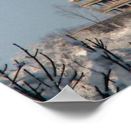 Schnee auf der Pagode Poster (Ecke)