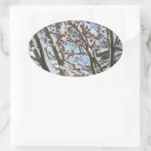 Schnee auf einem japanischen Ahorn — Ovaler Aufkleber (Tasche)