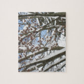 Schnee auf einem japanischen Ahorn — Puzzle (Vertikal)