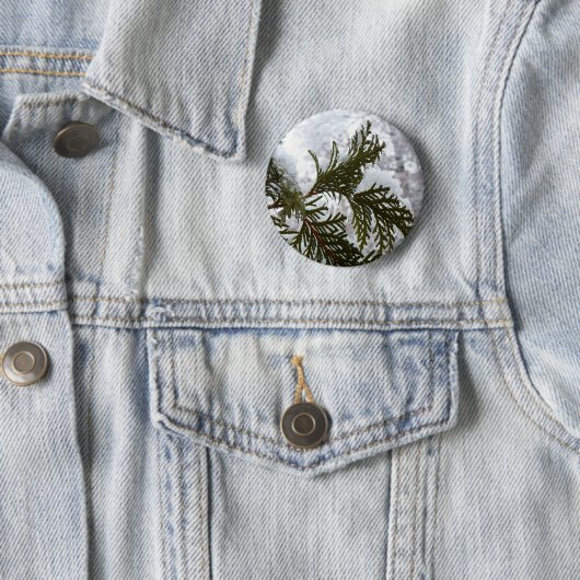 Schnee auf Evergreen Branchen Button (Beispiel)