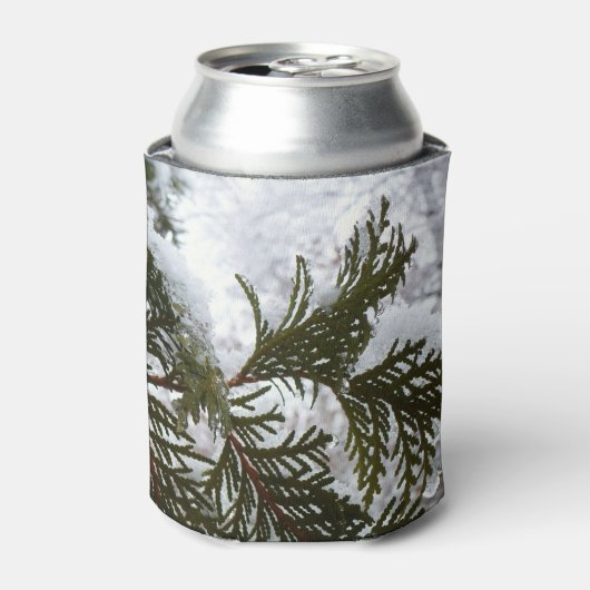 Schnee auf Evergreen Branchen Dosenkühler (Kanne Vorderseite)
