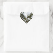 Schnee auf Evergreen Branchen Herz-Aufkleber (Tasche)