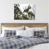 Schnee auf Evergreen Branchen Leinwanddruck (Insitu (Schlafzimmer))