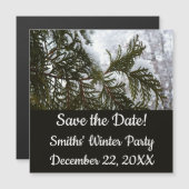 Schnee auf Evergreen Branchen Magnetkarte (Vorne/Hinten)