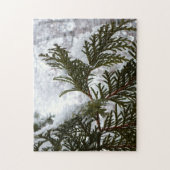 Schnee auf Evergreen Branchen Puzzle (Vertikal)