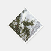 Schnee auf Evergreen Branchen Serviette (Ecke)