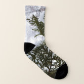 Schnee auf Evergreen Branchen Socken (Links - Innen)