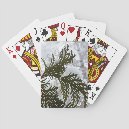 Schnee auf Evergreen Branchen Spielkarten (Rückseite)