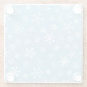 Schnee auf hellblauem Hintergrund Glasuntersetzer (Rückseite)