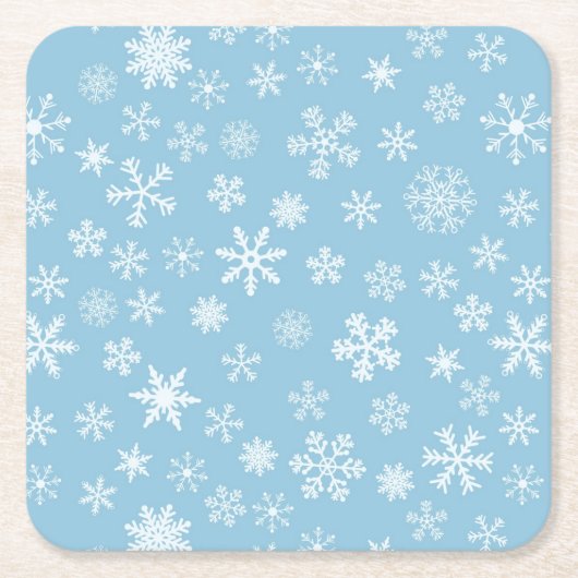 Schnee auf hellblauem Hintergrund Rechteckiger Pappuntersetzer (Vorderseite)