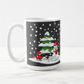 Schnee auf Kardinal, Schneemann und Pine Tree | Na Kaffeetasse (Links)