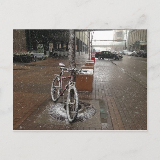 Schnee auf mich postkarte (Vorderseite)