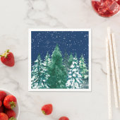 Schnee auf Pinien Serviette (Beispiel)