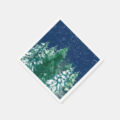 Schnee auf Pinien Serviette (Ecke)