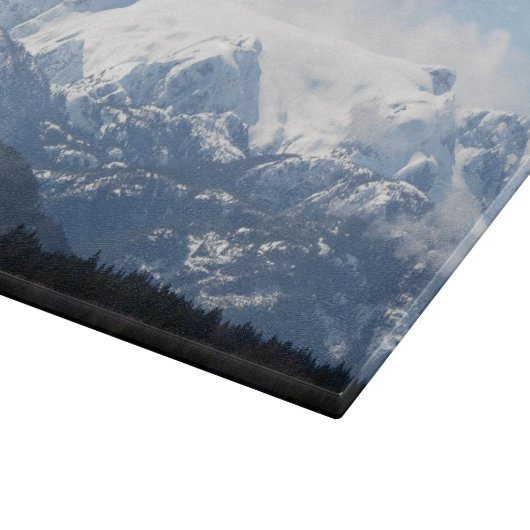 Schnee auf Queneesh Glacier Comox Vancouver ist Ka Schneidebrett (Ecke)