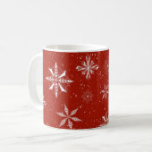 Schnee auf roter Leinwand Kaffeetasse (Vorderseite Links)