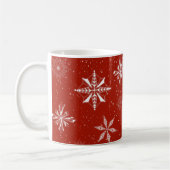 Schnee auf roter Leinwand Kaffeetasse (Links)