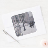 Schnee außerhalb von St. Paul's 2009 Quadratischer Aufkleber (Umschlag)