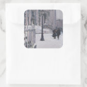 Schnee außerhalb von St. Paul's 2009 Quadratischer Aufkleber (Tasche)