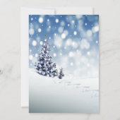 Schnee, Baum, Schneeflocken, Weihnachtsfest im Unt Einladung (Rückseite)