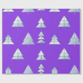 Schnee Bäume Eleganter Winter Geschenkpapier (Flach)