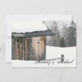 Schnee-Bäume mit Herz-Winter-Hochzeits-Einladungen Einladung (Rückseite)