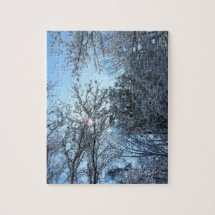 Schnee-Bäume Zigsaw Puzzlespiel - harte Puzzle