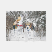 Schnee-Beagle-Welpen-Fleece-Decke Fleecedecke (Vorderseite (Horizontal))
