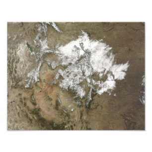 Schnee bedeckt das Rocky Mountains im Vereinigten Fotodruck