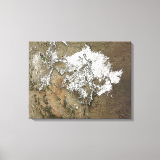 Schnee bedeckt das Rocky Mountains im Vereinigten Leinwanddruck (Vorderseite)