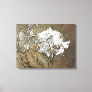 Schnee bedeckt das Rocky Mountains im Vereinigten  Leinwanddruck