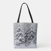 Schnee bedeckt Tallweißer Spruß Tasche (Rückseite)
