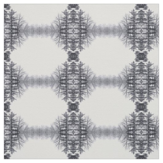 Schnee-bedeckte Bäume und Hexagon-Foto-Gewebe Stoff (Muster)