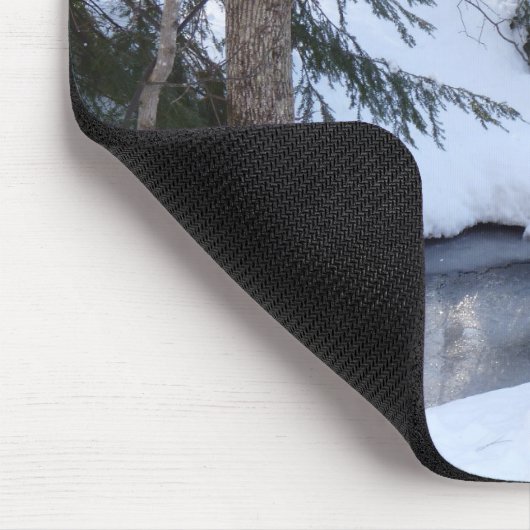 Schnee bedeckte Holz Mousepad (Ecke)