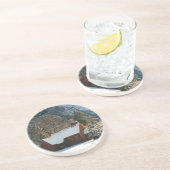 Schnee bedeckte Kapelle Getränkeuntersetzer (Seite)