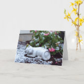 Schnee bedeckte Katzen-Karte Karte (Gelbe Blume)