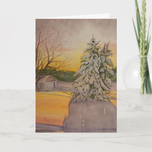 Schnee bedeckte Shaffer Bauernhof Feiertagskarte (Vorderseite)