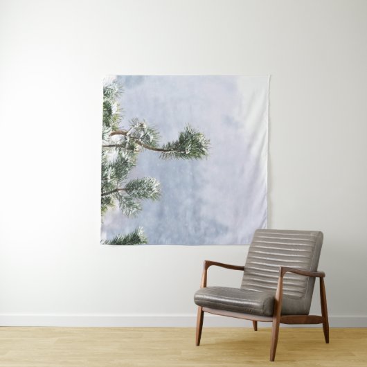 SCHNEE BEDECKTER GRÜNER LEAF-BAUM WANDTEPPICH (Beispiel (Horizontal))