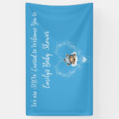 Schnee begeistert Blue Teddy Bear Baby Dusche Banner (Vertikal)