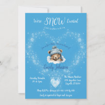 Schnee begeistert Blue Teddy Bear Baby Dusche