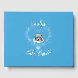 Schnee begeistert Blue Teddy Bear Baby Dusche Gästebuch
