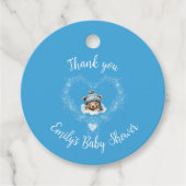 Schnee begeistert Blue Teddy Bear Baby Dusche Geschenkanhänger (Vorderseite)