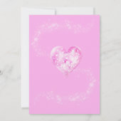 Schnee begeistert Pink Teddy Bear Baby Dusche Einladung (Rückseite)