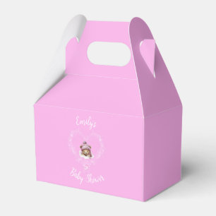 Schnee begeistert Pink Teddy Bear Baby Dusche Geschenkschachtel