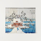 Schnee bei Benzaiten Shrine in Inokashira Pond uki Wandteppich (Vorderseite (Horizontal))