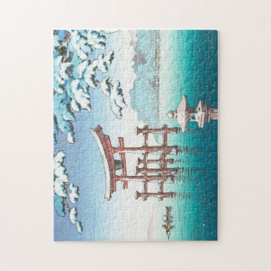 Schnee bei Miyajima hängende Winterlandschaft Tori Puzzle (Vertikal)