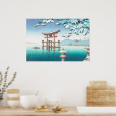 Schnee bei Miyajima hängende Winterlandschaft Wass Poster (Küche)