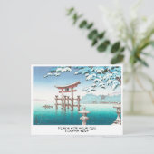 Schnee bei Miyajima hängende Winterlandschaft Wass Postkarte (Stehend Vorderseite)