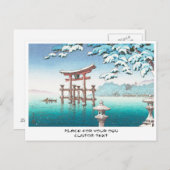 Schnee bei Miyajima hängende Winterlandschaft Wass Postkarte (Vorne/Hinten)